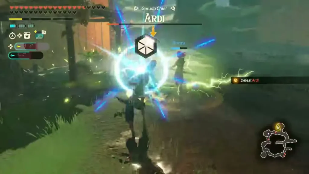 Sholani and Ronza fight Ardi, the Gerudo Chief Sholani and Ronza fight Ardi, the Gerudo Chief