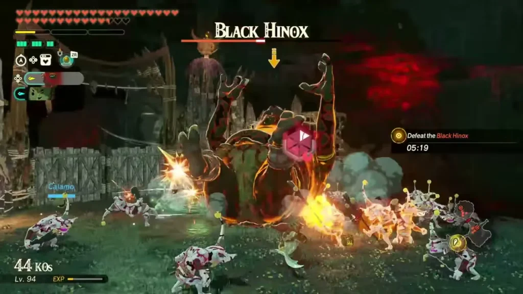 The party fights a Black Hinox in the Depths The party fights a Black Hinox in the Depths