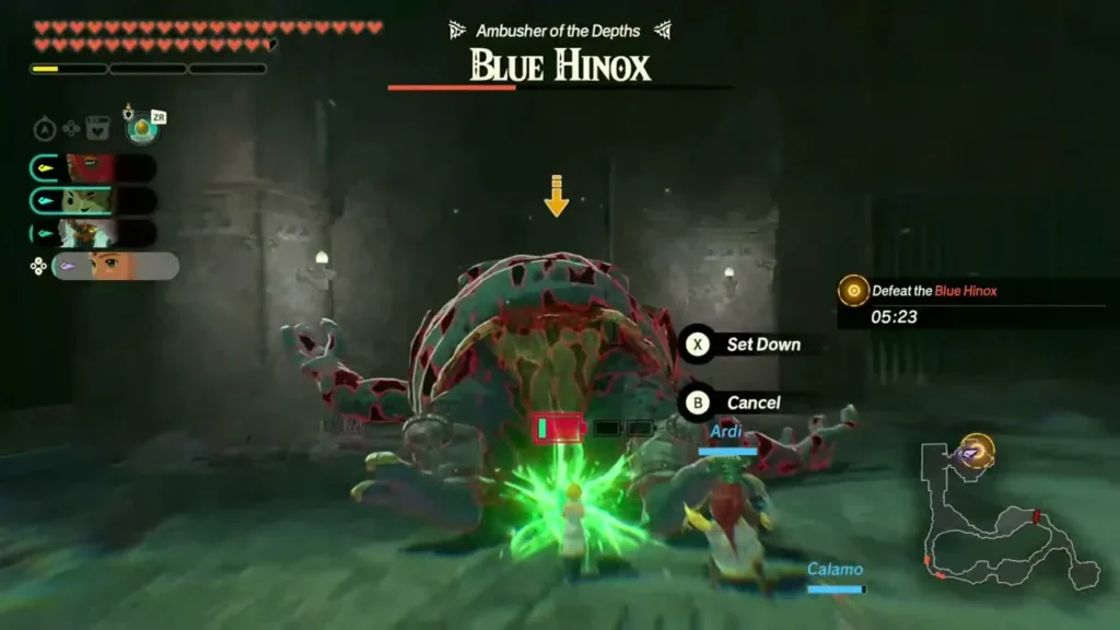 The Blue Hinox, ambusher of the Depths, is surrounded by allies The Blue Hinox, ambusher of the Depths, is surrounded by allies