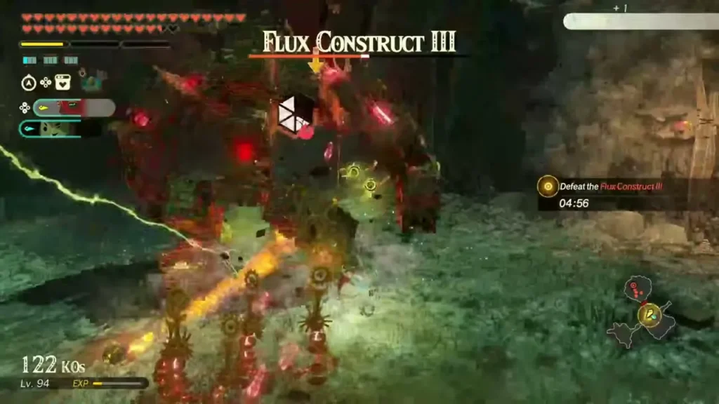 A Flux Construct III shoots red energy beams in the Depths A Flux Construct III shoots red energy beams in the Depths