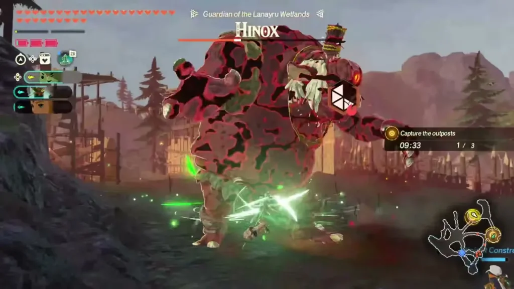 The Hinox, guardian of the Lanayru Wetlands, lumbers through the battlefield The Hinox, guardian of the Lanayru Wetlands, lumbers through the battlefield
