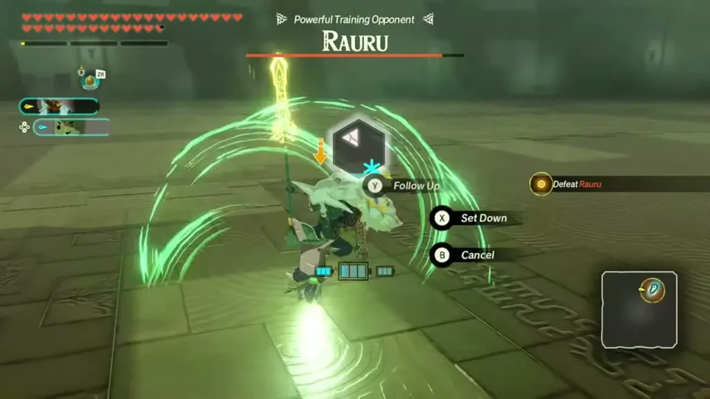 The Mysterious Construct duels Rauru in a Zonai arena The Mysterious Construct duels Rauru in a Zonai arena