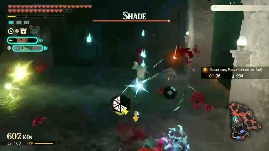 Zelda fights a Shade guarding the Poe fields Zelda fights a Shade guarding the Poe fields