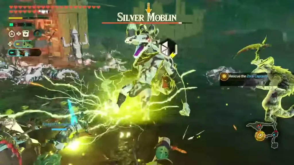 A Silver Moblin crackles with lightning in Ash Swamp A Silver Moblin crackles with lightning in Ash Swamp