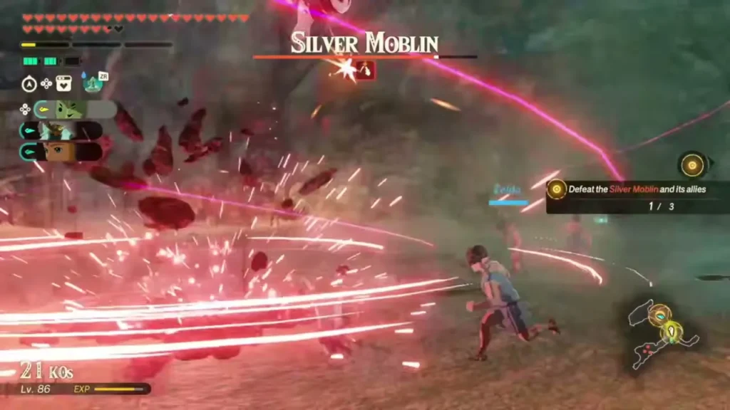 Zelda fights a Silver Moblin at the Tanagar Canyon Temple outposts Zelda fights a Silver Moblin at the Tanagar Canyon Temple outposts