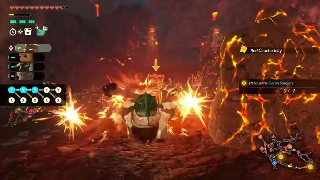 Agraston pounds enemies in the fiery Goron mines Agraston pounds enemies in the fiery Goron mines