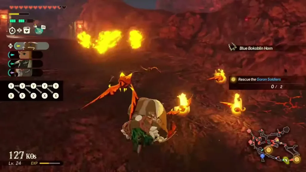 Agraston charges through flames in a lava cavern Agraston charges through flames in a lava cavern