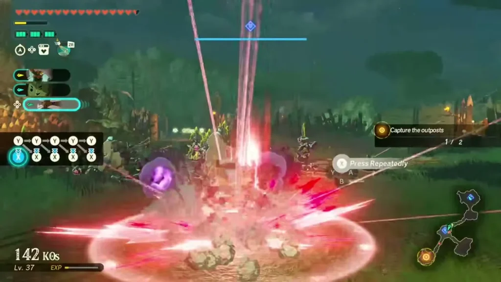 Pastos blasts a monster horde with a crimson shockwave Pastos blasts a monster horde with a crimson shockwave