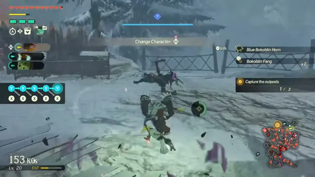 Raphica spins past a fallen enemy in the Hebra snow Raphica spins past a fallen enemy in the Hebra snow