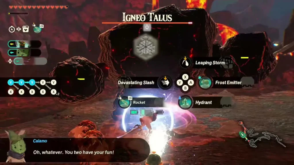 Ronza picks a skill against an Igneo Talus Ronza picks a skill against an Igneo Talus
