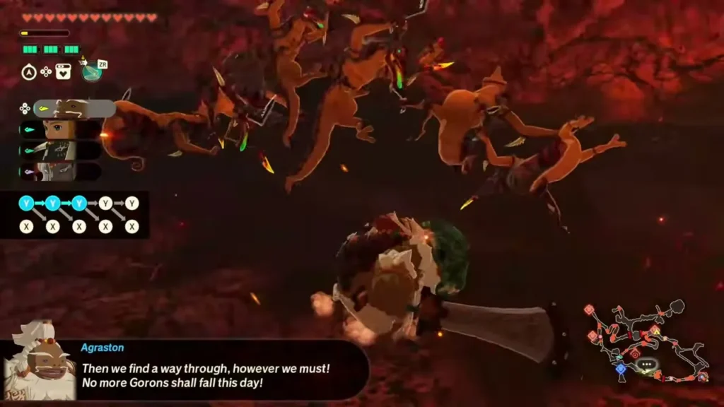 Agraston charges through the fire monsters of Death Mountain Agraston charges through the fire monsters of Death Mountain