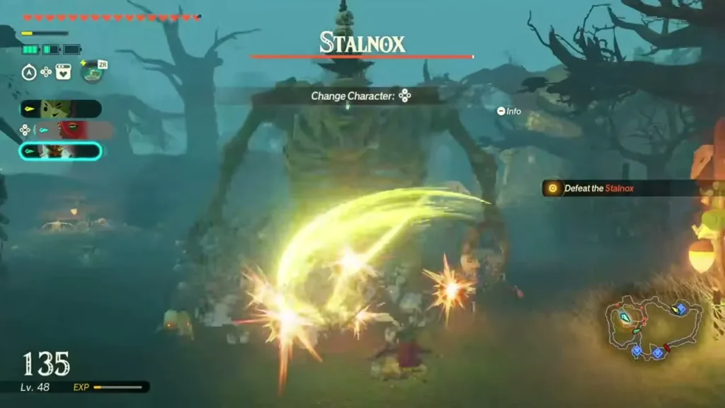 The Construct slashes the Stalnox boss with a glowing arc The Construct slashes the Stalnox boss with a glowing arc