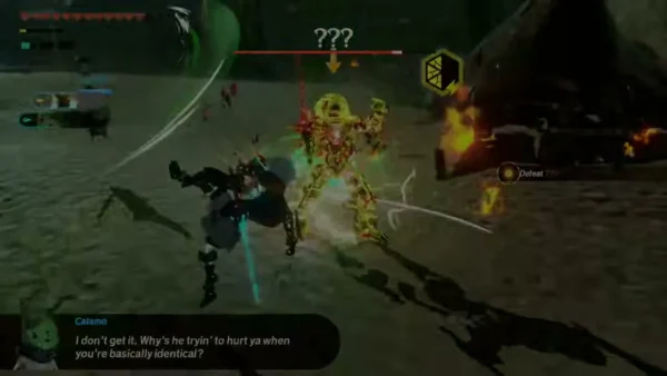 The Construct fights the red corrupted boss in The Crimson Omen The Construct fights the red corrupted boss in The Crimson Omen
