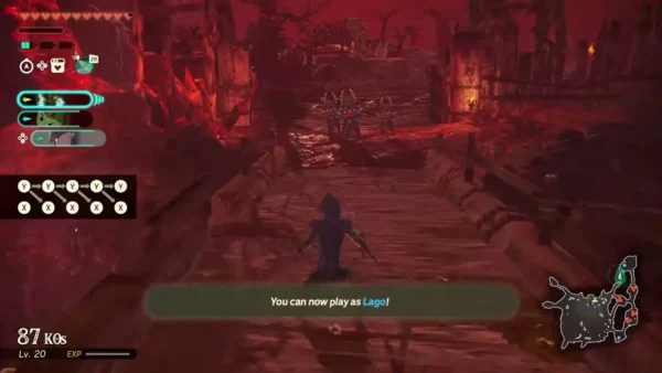 The message that Lago can now be played appears on a bridge The message that Lago can now be played appears on a bridge