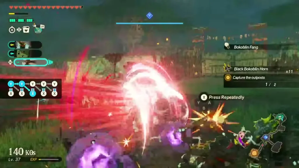 Pastos swings a red arc of energy at enemies Pastos swings a red arc of energy at enemies