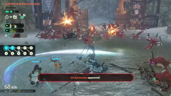 Pinnec fights Bokoblins as an Ice Aerocuda appears Pinnec fights Bokoblins as an Ice Aerocuda appears
