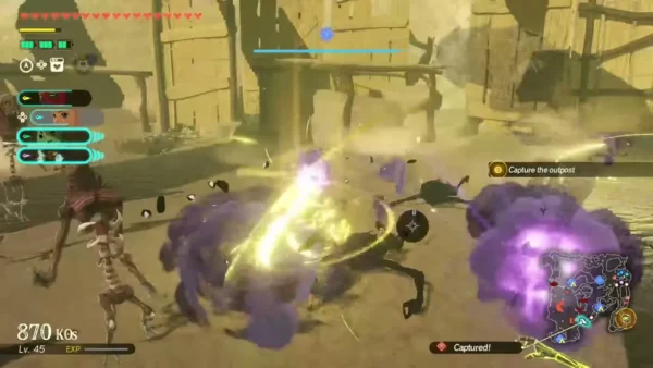 The Captured message appears as lightning clears Gibdos from an outpost