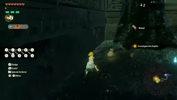 A Wood pickup appears beside a dropped bag with the Poe count rising
