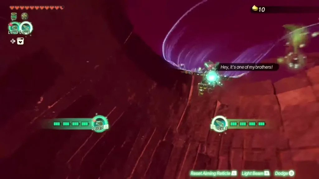 A second Korok appears inside the sphere as Calamo cheers