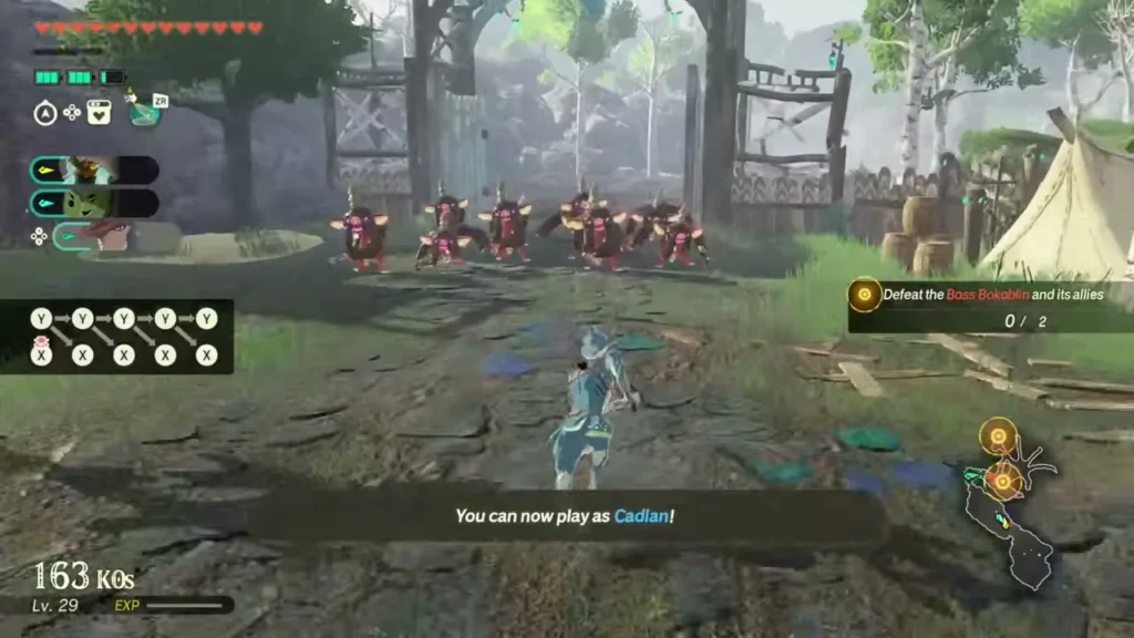 A message announces that you can now play as Cadlan in the wetlands A message announces that you can now play as Cadlan in the wetlands