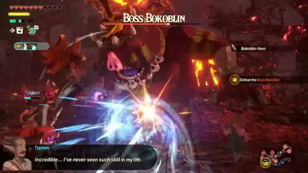A Boss Bokoblin drops a Bokoblin Horn during the fight A Boss Bokoblin drops a Bokoblin Horn during the fight