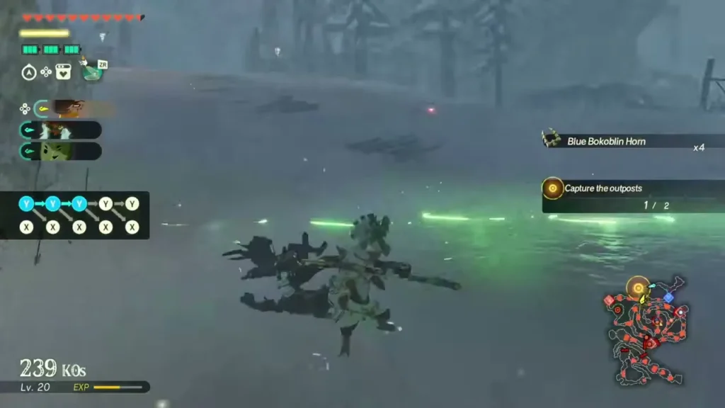 The Mysterious Construct slashes through enemies on a snowy plain The Mysterious Construct slashes through enemies on a snowy plain