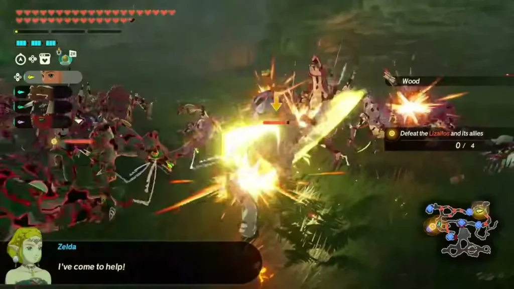 Zelda arrives to help in the Faron forest battle Zelda arrives to help in the Faron forest battle