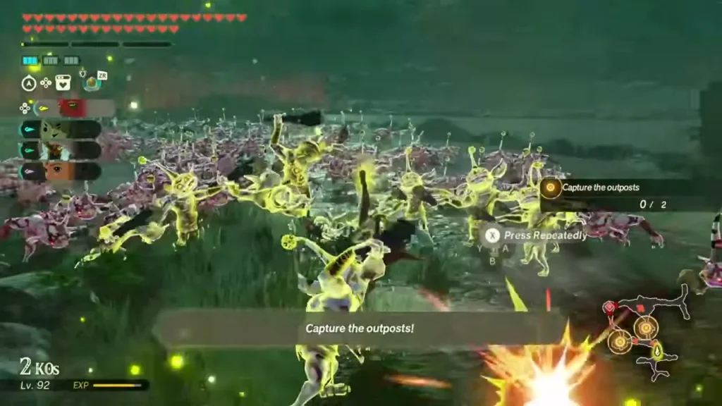 A swarm of Bokoblins fills a Necluda swamp as the party captures the outposts