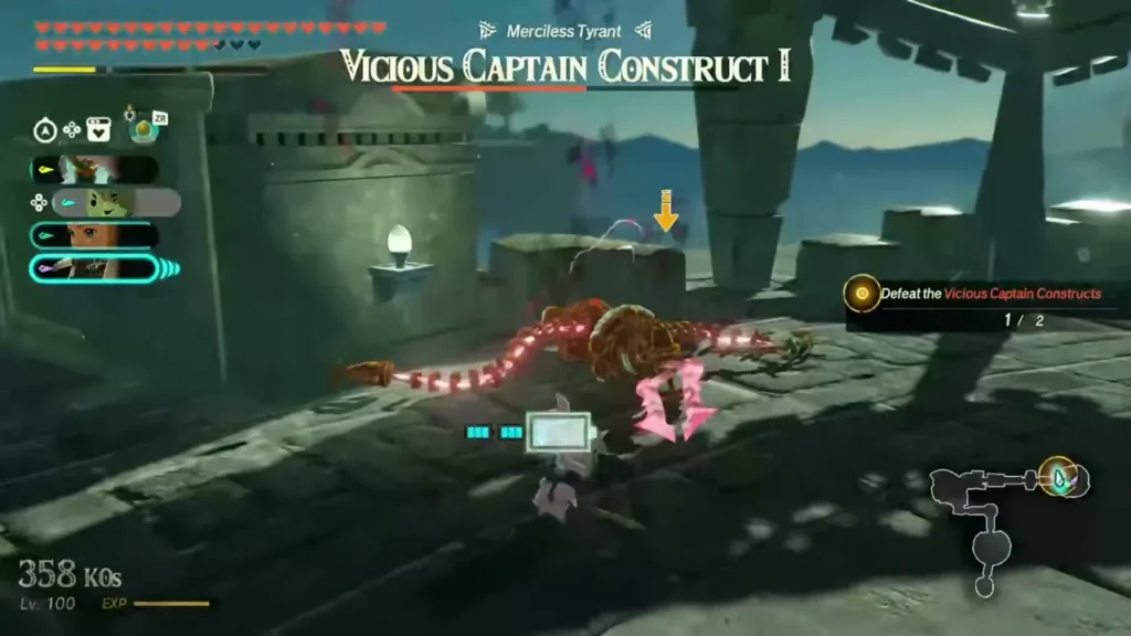 The Vicious Captain Construct I charges across a stone floor in the Sky Islands ruins