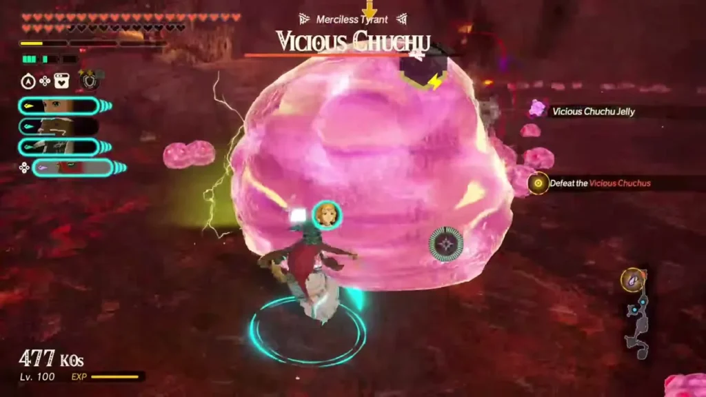 The party strikes the giant Vicious Chuchu with lightning