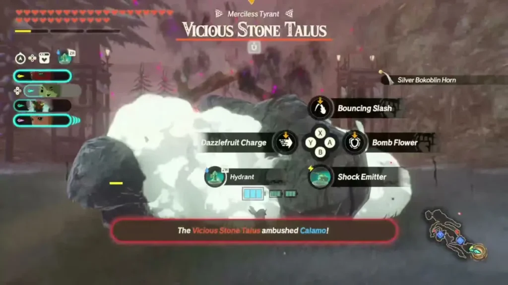 The Vicious Stone Talus ambushes Calamo in the Hebra mountains