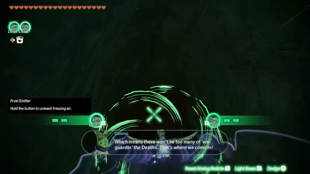 The Frost Emitter unleashes freezing air as the Construct flies down the tunnel