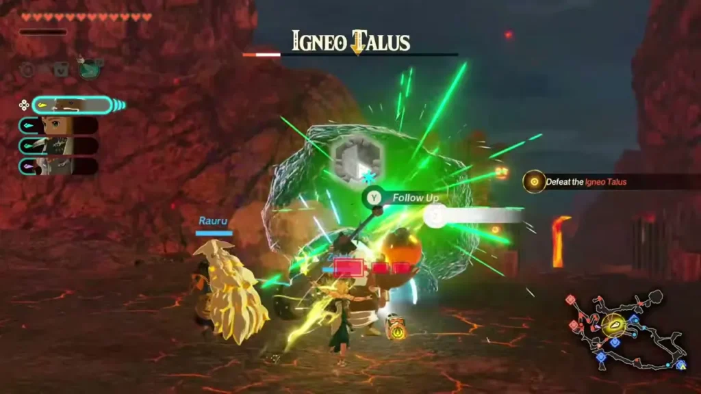 Party attacks hit the Igneo Talus while its weak-point gauge empties