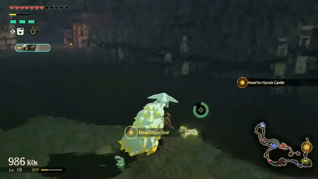 Rauru's objective changes to Head for Hyrule Castle once the Stone Talus and assassin are beaten