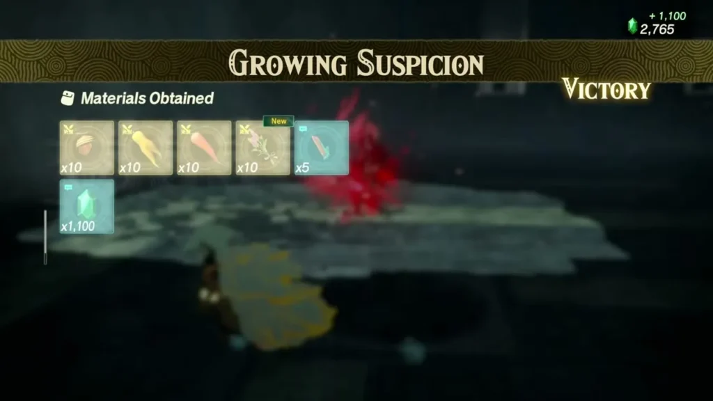 Materials obtained after clearing Growing Suspicion