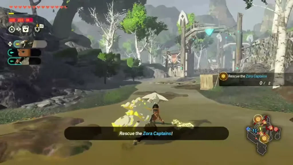 The objective asks Rauru to rescue the Zora Captains The objective asks Rauru to rescue the Zora Captains