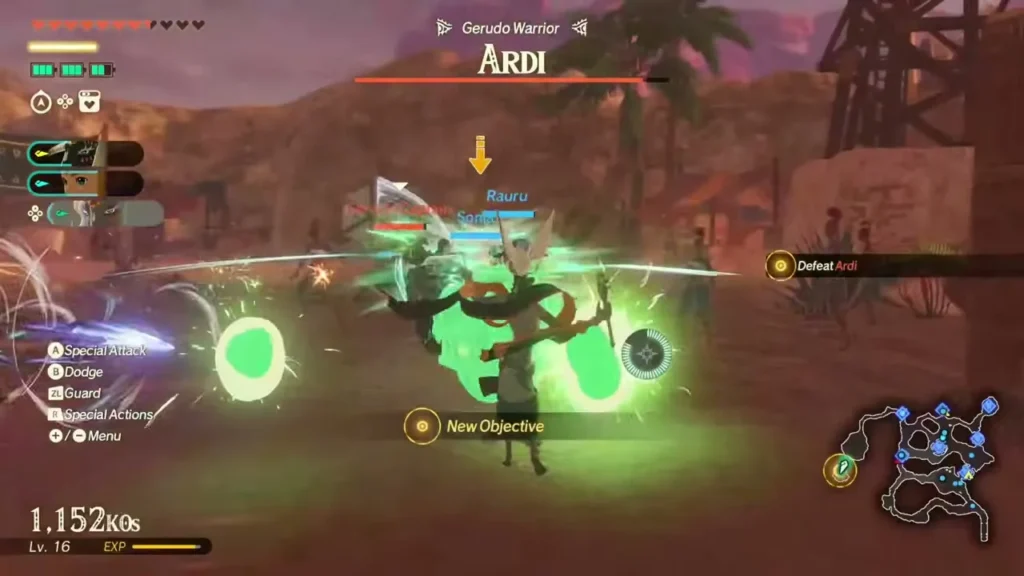 The party fights Gerudo Warrior Ardi after the Molduga falls The party fights Gerudo Warrior Ardi after the Molduga falls