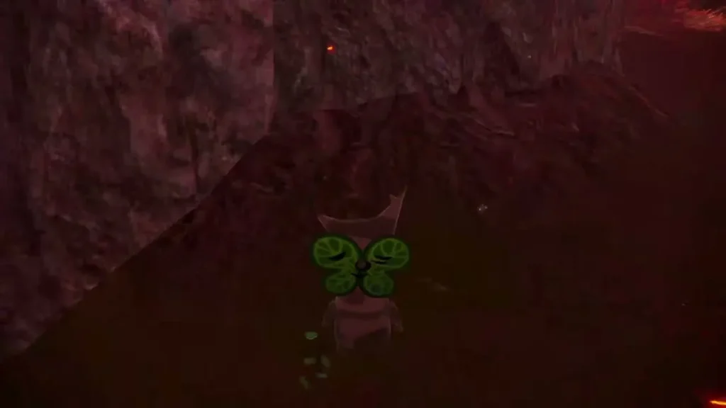 A Korok with a green leaf face appears where the pinwheel stood A Korok with a green leaf face appears where the pinwheel stood