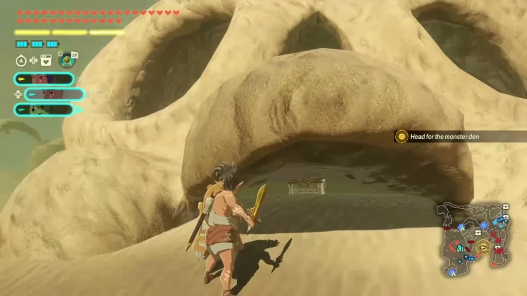 A skull-shaped rock formation hides a chest in its mouth A skull-shaped rock formation hides a chest in its mouth