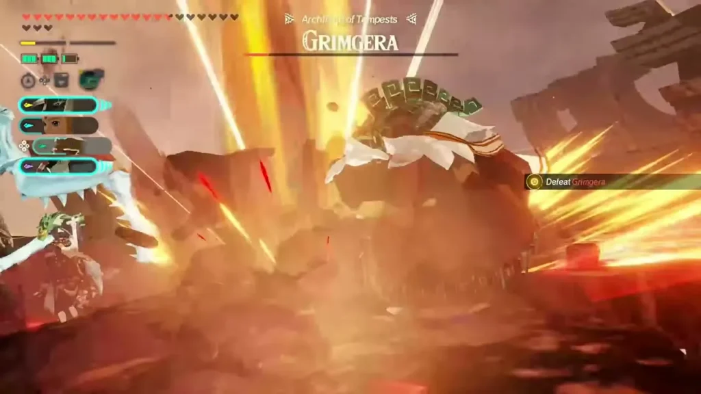 The party's final blows blast Grimgera in a burst of golden light