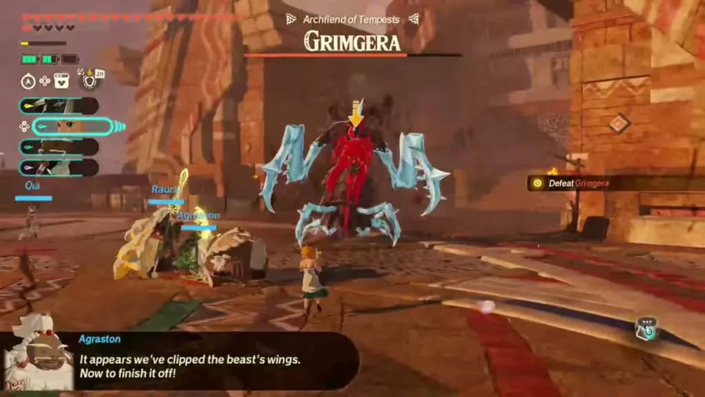 Agraston says the beast's wings are clipped and Grimgera stands grounded