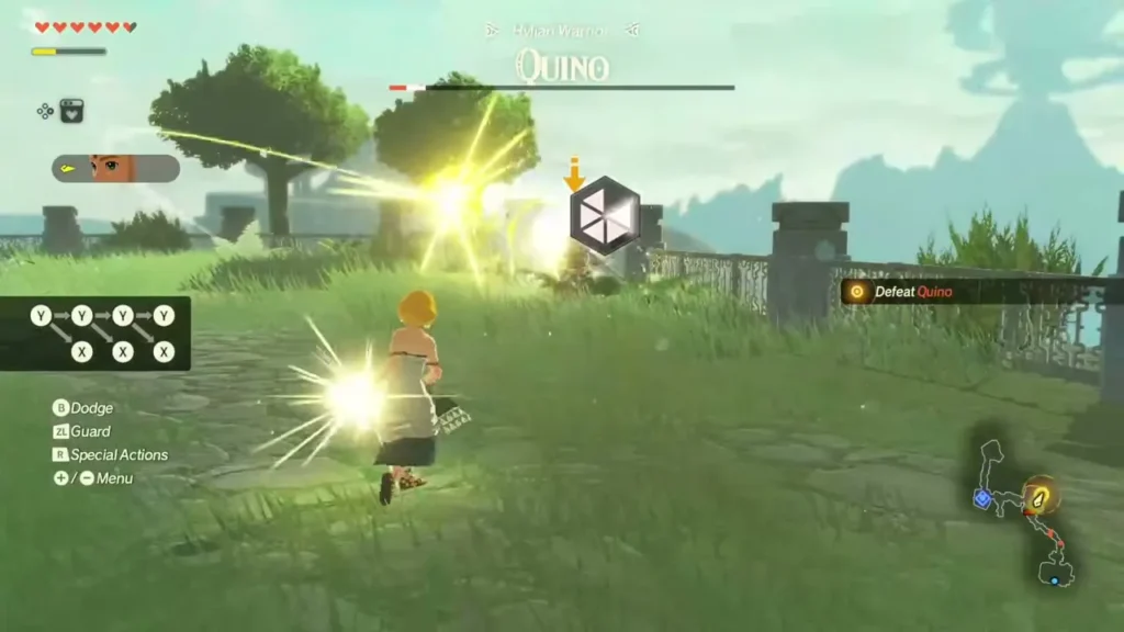 Zelda strikes Quino and breaks his weak point gauge Zelda strikes Quino and breaks his weak point gauge