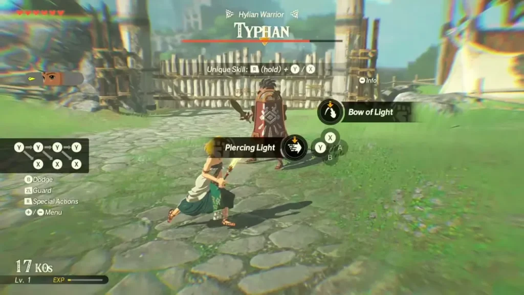 Zelda faces Typhan with the Piercing Light and Bow of Light Unique Skills on display Zelda faces Typhan with the Piercing Light and Bow of Light Unique Skills on display