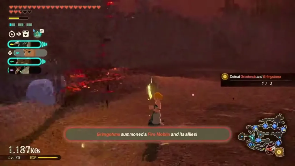 Grimgohma summons a Fire Moblin and its allies after Grimtorok falls Grimgohma summons a Fire Moblin and its allies after Grimtorok falls