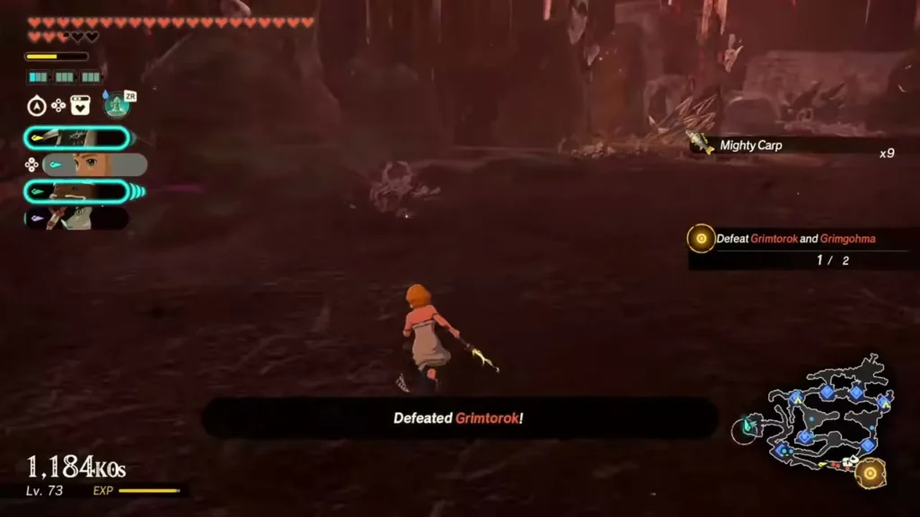 Zelda walks on after Grimtorok is defeated Zelda walks on after Grimtorok is defeated