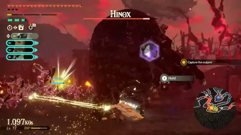 The sludge-covered Hinox at the south-west outpost shows its weak point The sludge-covered Hinox at the south-west outpost shows its weak point