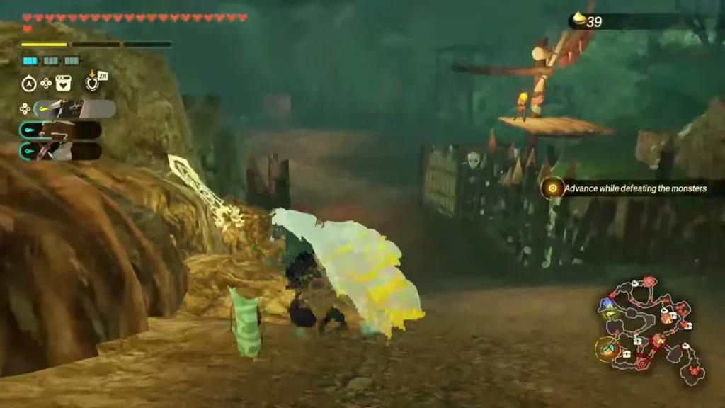 Rauru beside the outcrop as the Korok Seed counter rises Rauru beside the outcrop as the Korok Seed counter rises