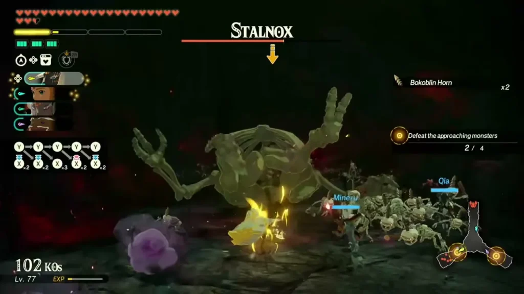 A Stalnox rises among a swarm of Stalkoblins while Mineru and Qia help A Stalnox rises among a swarm of Stalkoblins while Mineru and Qia help