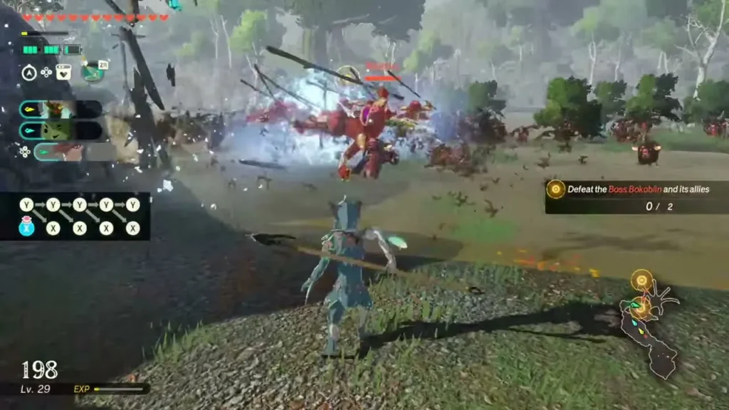 Cadlan holds his spear ready near the Boss Bokoblin Cadlan holds his spear ready near the Boss Bokoblin