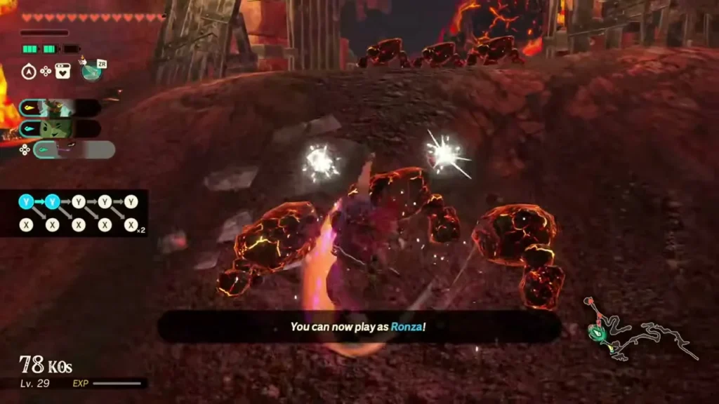 Ronza joins the fight against Igneo Talus rock monsters in the lava caverns Ronza joins the fight against Igneo Talus rock monsters in the lava caverns